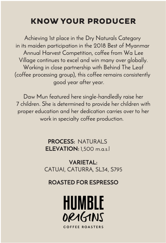 Wa Lee Village Naturals Microlot Espresso