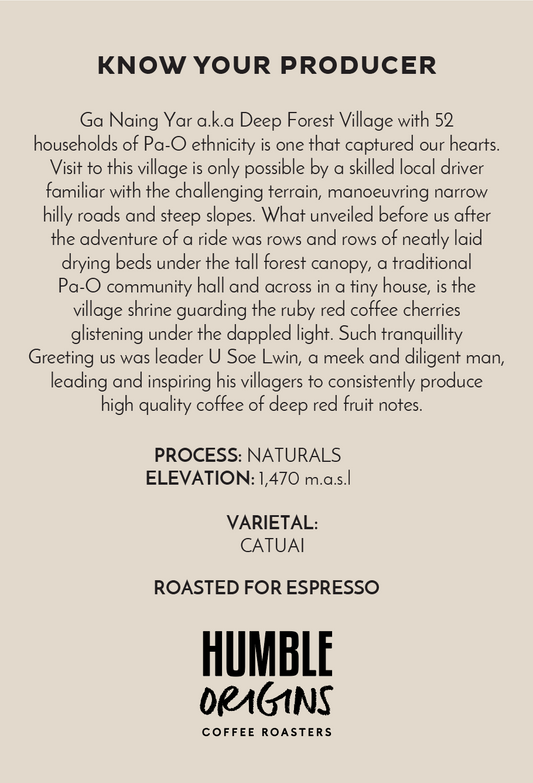 Ga Naing Yar Village Naturals Microlot | Espresso
