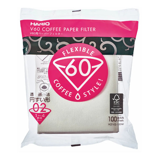 Hario VCF-02-100W Paper Filters Pack (100pcs)